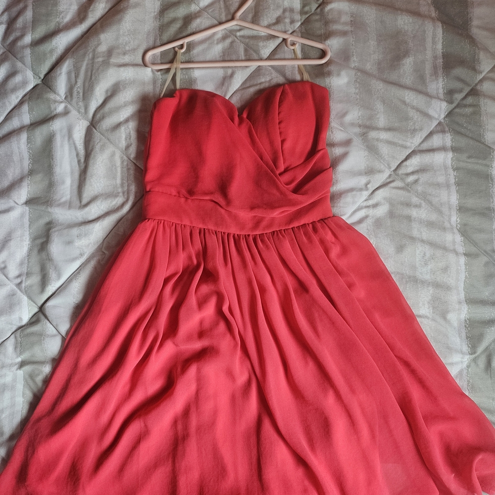 Elegant Red Strapless Dress